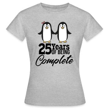 25 ans complets ! Mariage argenté - T-shirt Femme - gris chiné - Devant - AI Model Female 172 dark (172cm)