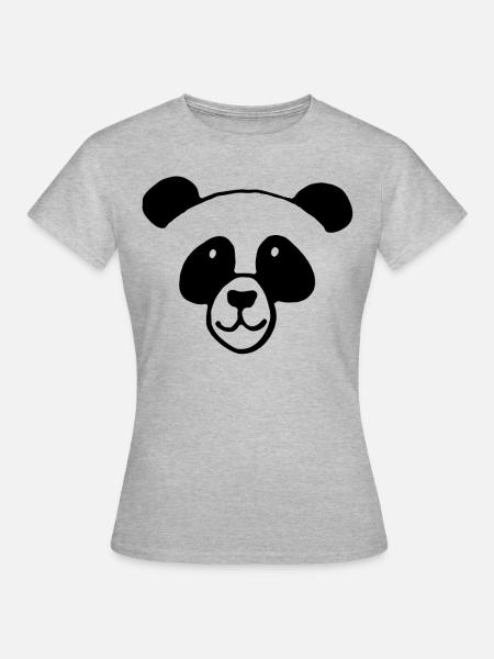 Panda face - Women's T-Shirt - heather grey