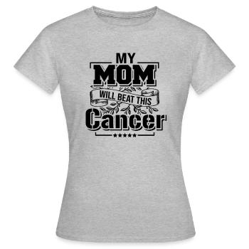 Meine Mutter wir diesen Krebs besiegen! - Frauen T-Shirt - Grau meliert - Vorne - AI Model Female 172 dark (172cm)