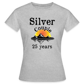 Couple d'argent - marié depuis 25 ans - T-shirt Femme - gris chiné - Devant - AI Model Female 172 dark (172cm)