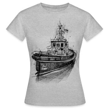 Tug drawing - Women's T-Shirt - heather grey - Front - AI Model Female 172 dark (172cm)