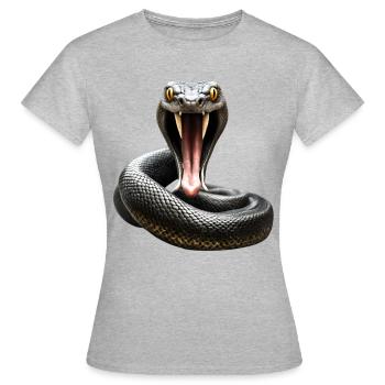 Serpent attaquant - T-shirt Femme - gris chiné - Devant - AI Model Female 172 dark (172cm)