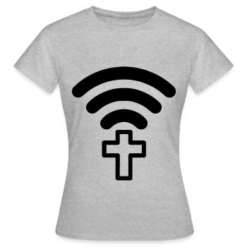 Connect Jésus Dieu Église Pèlerinage Pèlerinage - T-shirt Femme - gris chiné - Devant - AI Model Female 172 dark (172cm)