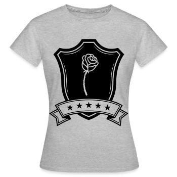 Rose Shield - Women's T-Shirt - heather grey - Front - AI Model Female 172 dark (172cm)