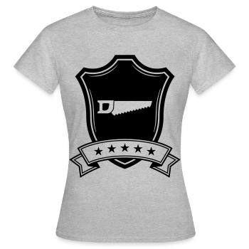Armoiries de l’icône de scie - T-shirt Femme - gris chiné - Devant - AI Model Female 172 dark (172cm)