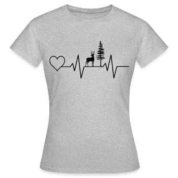 Battement de cœur du chasseur chasseur - T-shirt Femme - gris chiné - Devant - AI Model Female 172 dark (172cm)