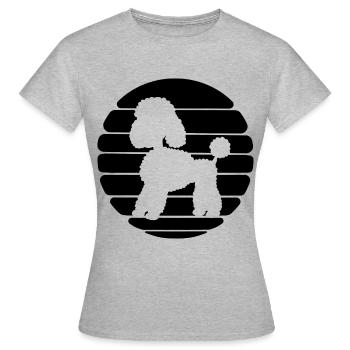 Caniche Design Sunset Propriétaire Maîtresse - T-shirt Femme - gris chiné - Devant - AI Model Female 172 dark (172cm)