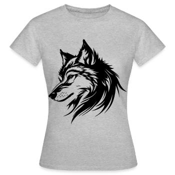 Wolf Silhouette - Women's T-Shirt - heather grey - Front - AI Model Female 172 dark (172cm)