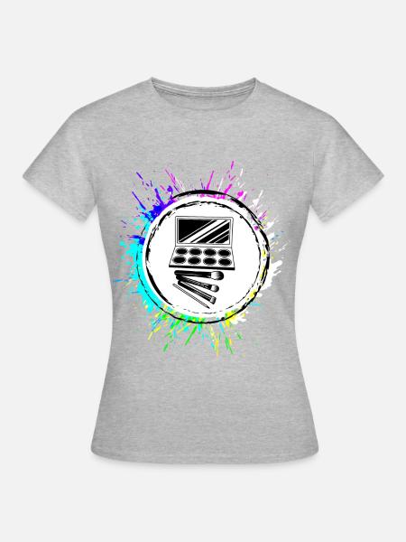 Make Up Kosmetik Icon - Frauen T-Shirt - Grau meliert