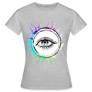 Augen symbol Wimpern - Frauen T-Shirt - Grau meliert - Vorne - AI Model Female 172 dark (172cm)