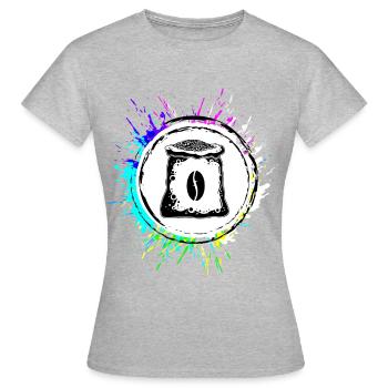 Grains de café Café - T-shirt Femme - gris chiné - Devant - AI Model Female 172 dark (172cm)