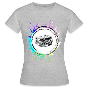 Sandwich Foodie Coloré - T-shirt Femme - gris chiné - Devant - AI Model Female 172 dark (172cm)