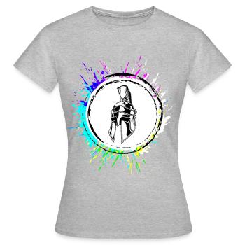 Pfanne Bunt Kochen - Frauen T-Shirt - Grau meliert - Vorne - AI Model Female 172 dark (172cm)