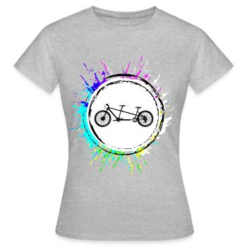 Fahrrad tandem Bunt - Frauen T-Shirt - Grau meliert - Vorne - AI Model Female 172 dark (172cm)