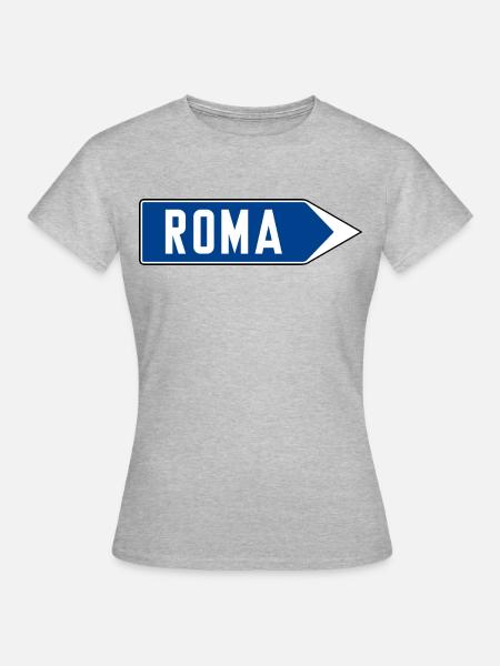 Segnale_stradale_italiano_1959_-_segnale_di_dir - Frauen T-Shirt - Grau meliert