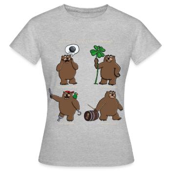 Neues aus der Tierwelt kleine Bärenkunde - Frauen T-Shirt - Grau meliert - Vorne - AI Model Female 172 dark (172cm)