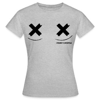 BEFREIEN SIE DIE BRUSTWARZE BEFREIEN SIE DIE BRÜSTE - Frauen T-Shirt - Grau meliert - Vorne - AI Model Female 172 dark (172cm)