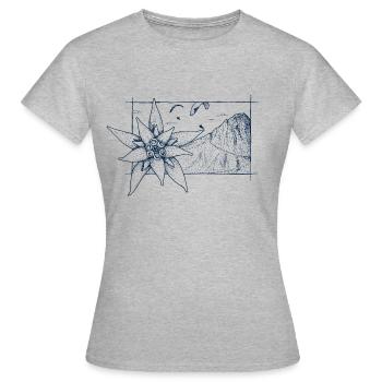 Gentiane Flyer Parapente - T-shirt Femme - gris chiné - Devant - AI Model Female 172 dark (172cm)