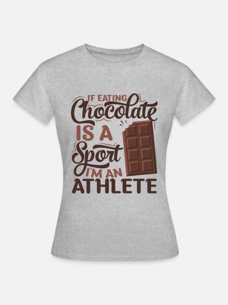Schokolade Schokoriegel Athlet Sport Geschenk - Frauen T-Shirt - Grau meliert