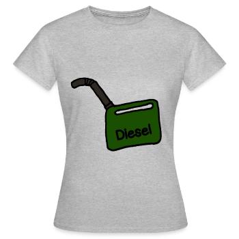 bidon diesel - T-shirt Femme - gris chiné - Devant - AI Model Female 172 dark (172cm)