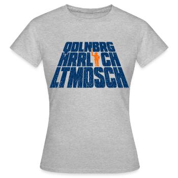 Quedlinburg (Herrlich-Altmodisch-Edition) - Frauen T-Shirt - Grau meliert - Vorne - AI Model Female 172 dark (172cm)