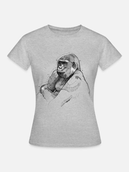 Gorilla Wildlife - Frauen T-Shirt - Grau meliert