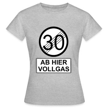 30er 30.Geburtstag 30 - Frauen T-Shirt - Grau meliert - Vorne - AI Model Female 172 dark (172cm)