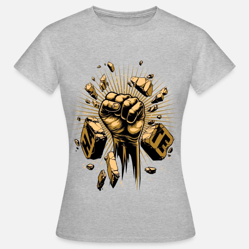 Bekämpfe den Hass - Frauen T-Shirt - Grau meliert