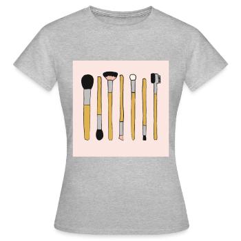 Maquilleur Pinceau Maquillage Cosmétique Beauté - T-shirt Femme - gris chiné - Devant - AI Model Female 172 dark (172cm)