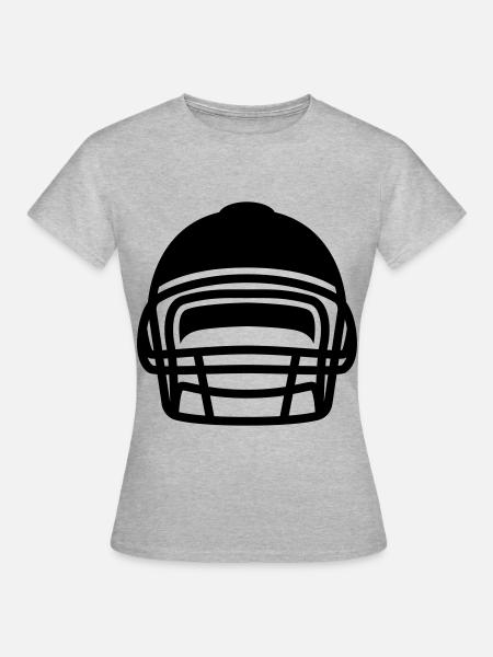 Football Helm - Frauen T-Shirt - Grau meliert