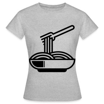 Symbole spaghetti - T-shirt Femme - gris chiné - Devant - AI Model Female 172 dark (172cm)