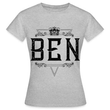 Nom de Ben - T-shirt Femme - gris chiné - Devant - AI Model Female 172 dark (172cm)