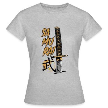 Guerrier katana samouraï - T-shirt Femme - gris chiné - Devant - AI Model Female 172 dark (172cm)
