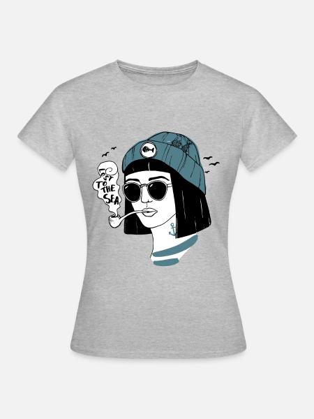 Fischerin - Frauen T-Shirt - Grau meliert