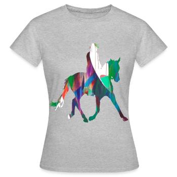 équitation,équitation,course,équitation,équitation - T-shirt Femme - gris chiné - Devant - AI Model Female 172 dark (172cm)