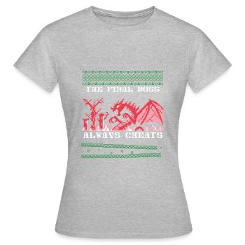 the latest boss of video games still cheats - Women's T-Shirt - heather grey - Front - AI Model Female 172 dark (172cm)