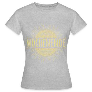 Weekend weekend celebrations relax no work - Women's T-Shirt - heather grey - Front - AI Model Female 172 dark (172cm)