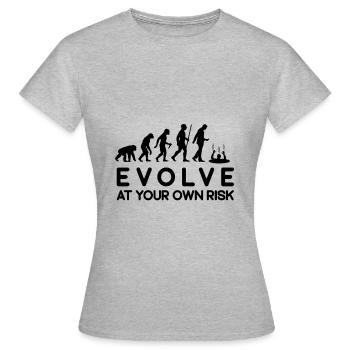 Evolution Risk Evolve at your own risk - Women's T-Shirt - heather grey - Front - AI Model Female 172 dark (172cm)