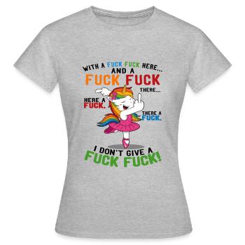 Licorne, je m'en fous - T-shirt Femme - gris chiné - Devant - AI Model Female 172 dark (172cm)