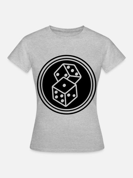 Würfel Casino Symbol - Frauen T-Shirt - Grau meliert