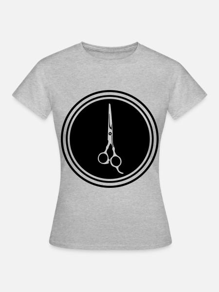 Schere Barber icon - Frauen T-Shirt - Grau meliert