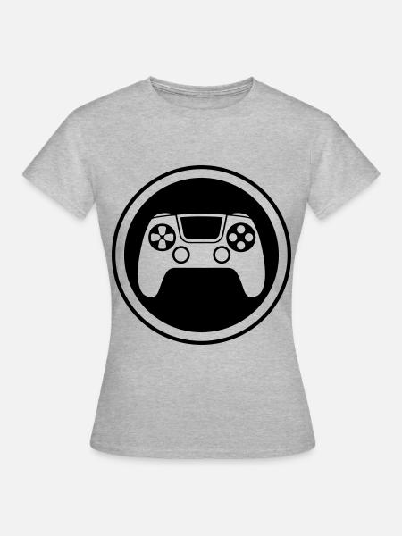 Gamepad Symbol Controller - Frauen T-Shirt - Grau meliert