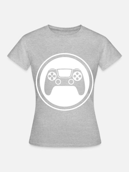 Gamepad Symbol Controller - Frauen T-Shirt - Grau meliert