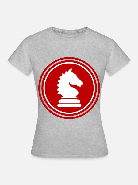 Pferd Schachfigur - Frauen T-Shirt - Grau meliert