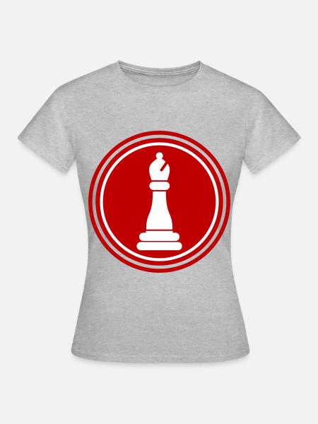 Schachfigur symbol - Frauen T-Shirt - Grau meliert