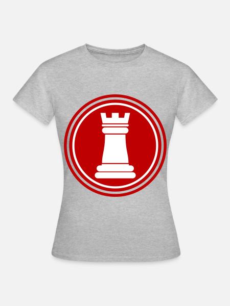 Schachfigur Turm - Frauen T-Shirt - Grau meliert
