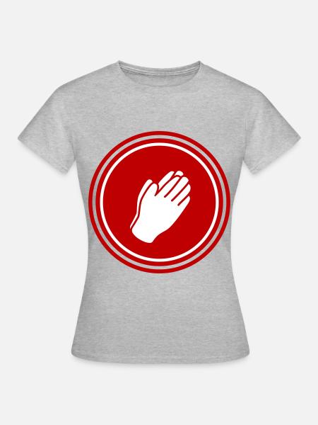 Hände symbol - Frauen T-Shirt - Grau meliert