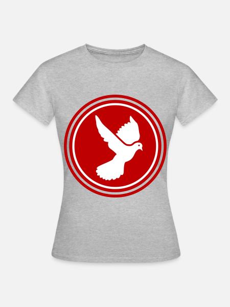Taube symbol - Frauen T-Shirt - Grau meliert