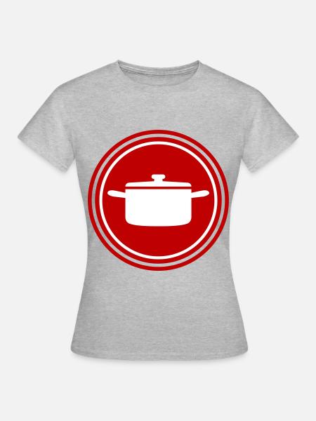 kochtopf Icon - Frauen T-Shirt - Grau meliert