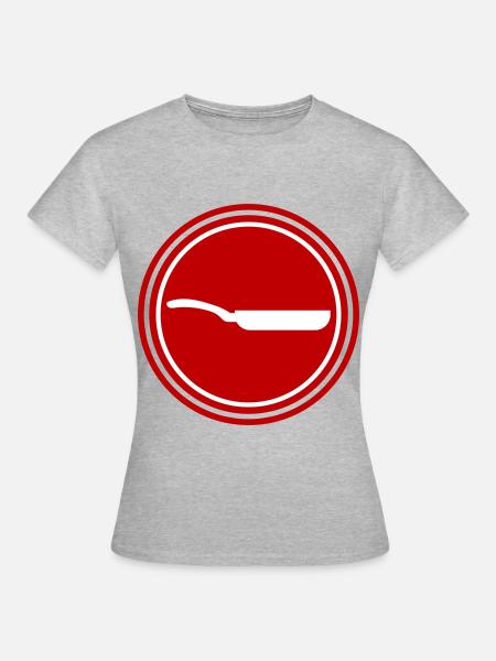 Pfanne Icon - Frauen T-Shirt - Grau meliert